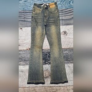 Ashley Mason Rhinestone Jeans Mid-Rise Bootcut Women's Size 00/23 Western